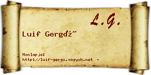 Luif Gergő névjegykártya